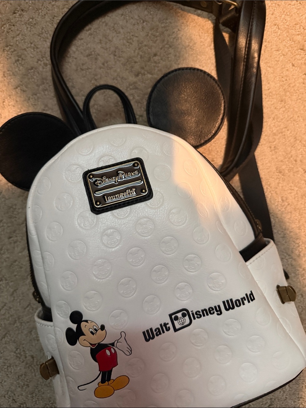 Loungefly White & Black Mickey Mouse Kids Mini Backpack